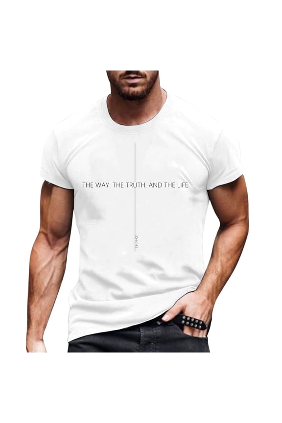 Men's T Shirt Funny Graphic Classic Basic Round Neck Soft Breathable Summer Top Regular Fit Daily Wear Shirt,L2