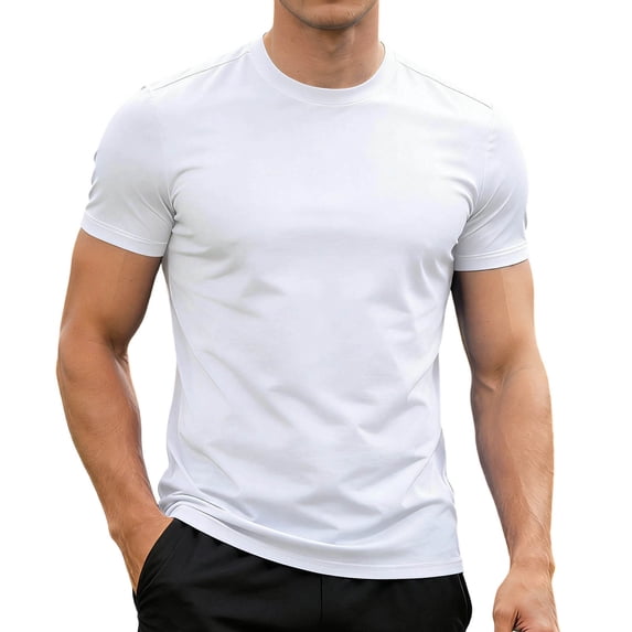 FUZHIQ Mens Cotton T Shirts Classic Slim Fit Crewneck Streetwear Tee Tops Summer Classic Athletic Running Tee,XXXL