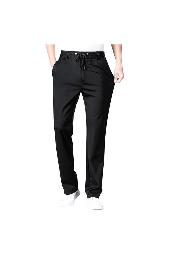 Mens Pants Casual Minimalist Straight Leg Air Flow Pants for Family Dinners Weekend Gatherings