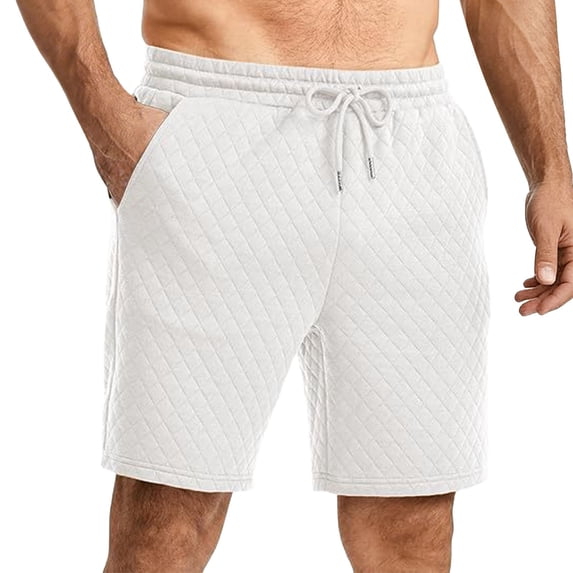 FUZHIQ Mens Shorts Casual 10 Inch Inseam Elastic Waistband Hiking Beach Shorts Loose Walking Summer Shorts Sports with Pockets,M