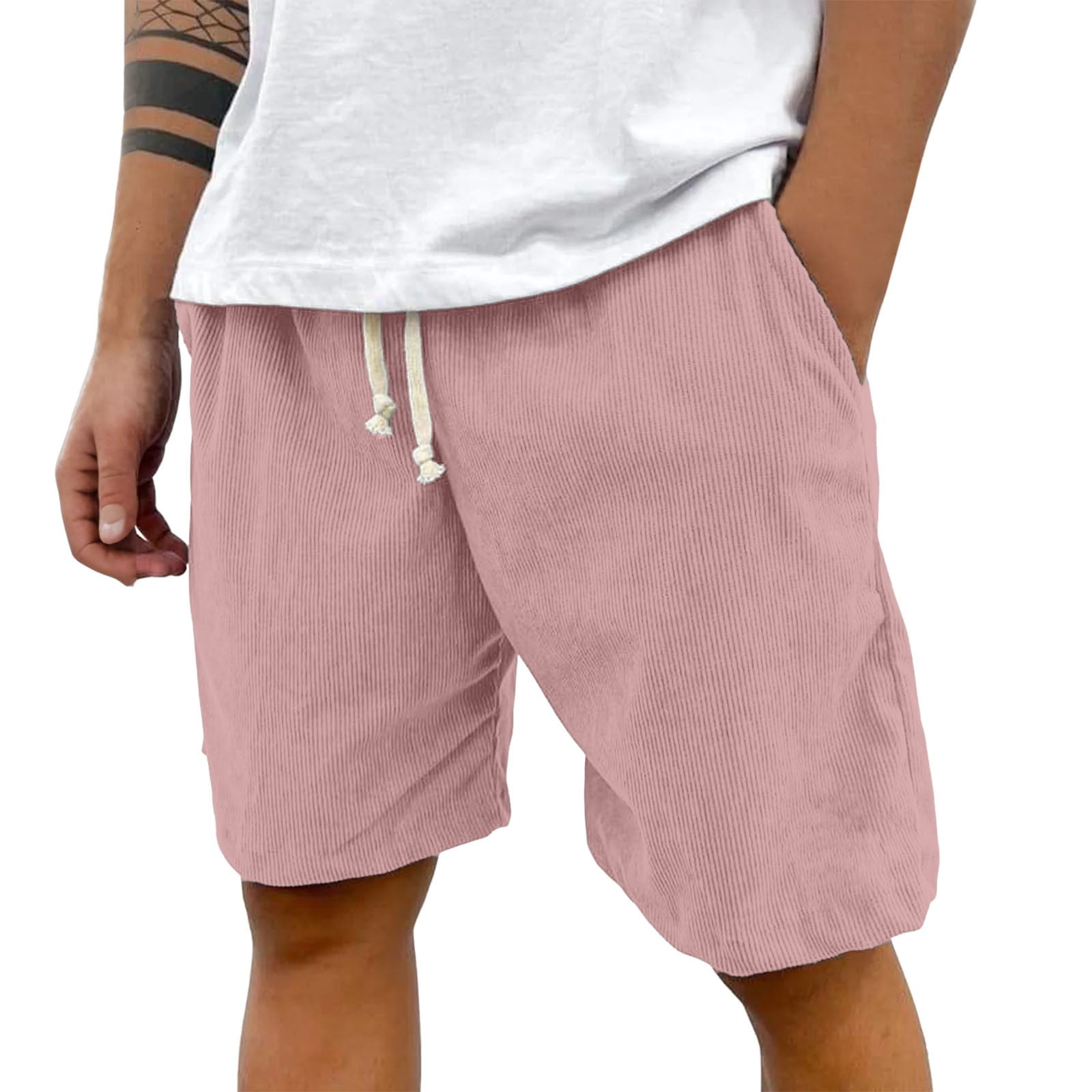 FUZHIQ Men's Gym Shorts 9 Inch Inseam Comfort Stretch Black Shorts