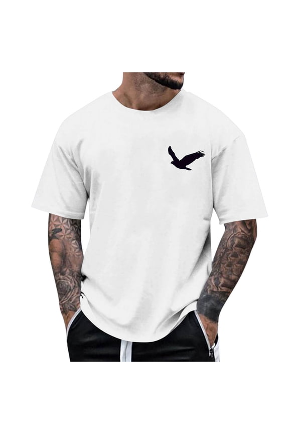 Mens T Shirts Xxl Cozy Breathable Crew Neck Going Out Tee Tops Short Sleeve Performance Tee for Gym Tennis,M