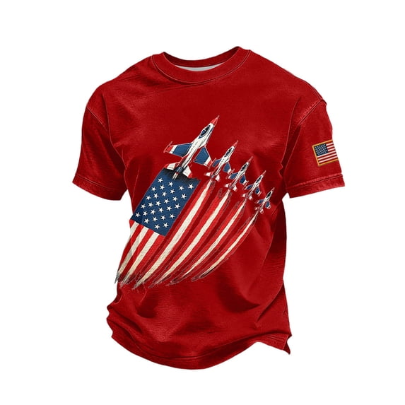FUZHIQ Mens T Shirts for Celebrate 250th Anniversary American Flag Print Fast Drying 4th Of July Shirt Vintage Patriotic Veteran Tee