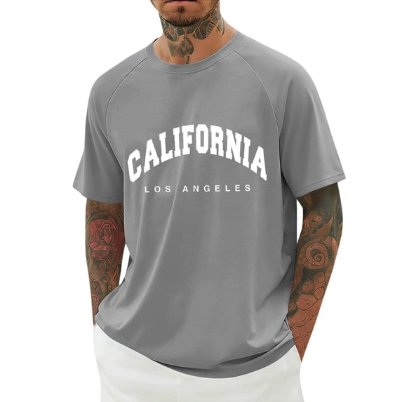 FUZHIQ Mens White T Shirts Casual Breathable Crew Neck Holiday Tees Quick Dry Active Athletic Men's Summer Shirts,XXXL