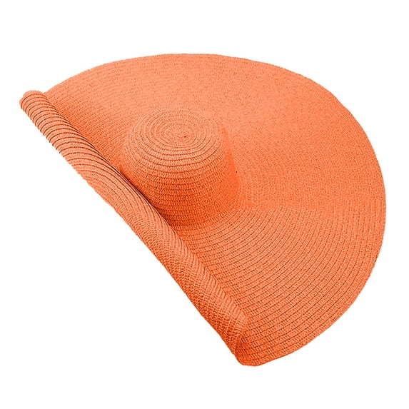 FUZHIQ Oversized Wide Brim Straw Sun Hat for Women UPF 50+ UV Protection Foldable Floppy Beach Hat for Full Face Coverage Summer Vacation,One Size
