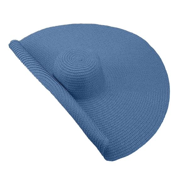 FUZHIQ Oversized Wide Brim Straw Sun Hat for Women UPF 50+ UV Protection Foldable Floppy Beach Hat for Full Face Coverage Summer Vacation,One Size