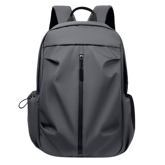 FUZHIQ Plain Lightweight School Backpack for Ages 3-6 Grade Smooth Simple Design Multi Compartment Daily Campus Backpack, Grey