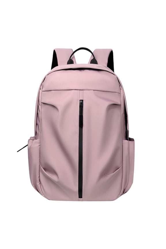 Plain Lightweight School Backpack for Ages 3-6 Grade Smooth Simple Design Multi Compartment Daily Campus Backpack, Pink