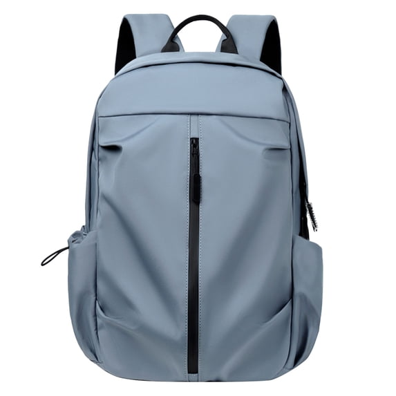 FUZHIQ Plain Lightweight School Backpack for Ages 3-6 Grade Smooth Simple Design Multi Compartment Daily Campus Backpack, Sky Blue