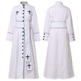 thumbnail image 1 of FUZHIQ Priest For Adults Robe Gothic Style Outfit Halloween Party With Stand Collar And Cassock, 1 of 6