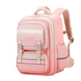 thumbnail image 1 of FUZHIQ School Backpack for 3rd 4th 5th 6th Grade, Multi Compartment Bookbag with Buckle Straps & Reflective Strip, Large Capacity Spine Protection Elementary Backpack, Light Pink, 1 of 4