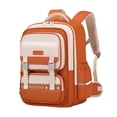 thumbnail image 1 of FUZHIQ School Backpack for 3rd 4th 5th 6th Grade, Multi Compartment Bookbag with Buckle Straps & Reflective Strip, Large Capacity Spine Protection Elementary Backpack, Orange, 1 of 3