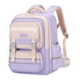 thumbnail image 1 of FUZHIQ School Backpack for 3rd 4th 5th 6th Grade, Multi Compartment Bookbag with Buckle Straps & Reflective Strip, Large Capacity Spine Protection Elementary Backpack, Purple, 1 of 3