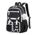 thumbnail image 1 of FUZHIQ School Backpack for 4th 5th 6th 7th Grade, Bow Decor Bookbag with Plush Ball Pendant & Multi Pockets, Lace-up Detail Elementary Middle School Backpack, Black, 1 of 4