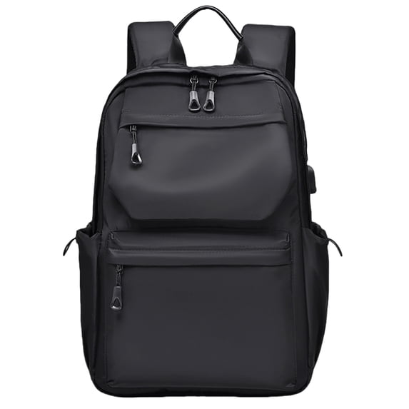FUZHIQ School Backpack for 7th 8th 9th 10th Grade, Minimalist Multi Pocket Bookbag with Water Resistant Fabric & Padded Straps, Large Capacity Middle High School Backpack, Black