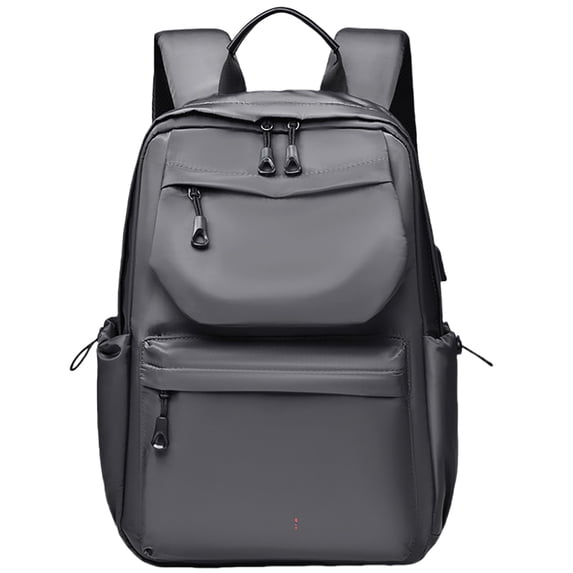 FUZHIQ School Backpack for 7th 8th 9th 10th Grade, Minimalist Multi Pocket Bookbag with Water Resistant Fabric & Padded Straps, Large Capacity Middle High School Backpack, Grey