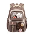 thumbnail image 1 of FUZHIQ School Backpack with Clear Display Window for 4th 5th 6th 7th Grade, Multi Compartment Bookbag with Plush Star Charm, Casual Elementary Middle School Bag, Brown, 1 of 3