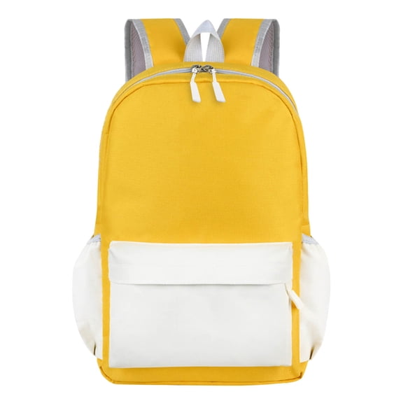 FUZHIQ School Backpack Front Pocket Side Storage Pockets Soft Padded Straps Lightweight Bookbag for Ages 8-14 Elementary Middle School, Yellow