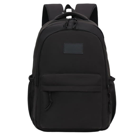 FUZHIQ School Backpack Multi Compartment Front Pocket Side Drawstring Pockets Stylish Bookbag for 4th 5th 6th 7th Grade, Black