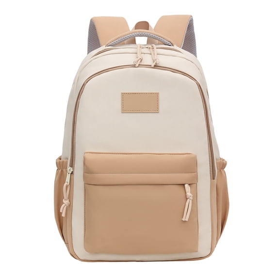 FUZHIQ School Backpack Multi Compartment Front Pocket Side Drawstring Pockets Stylish Bookbag for 4th 5th 6th 7th Grade, Rose Gold