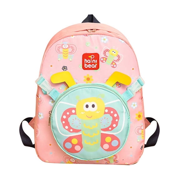 FUZHIQ School Backpack for 2nd 3rd 4th 5th Grade, 3D Cartoon Front Pocket Bookbag with Full Print, Lightweight Elementary School Bag, Pink