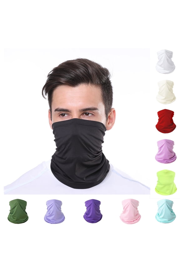 Simple Neck Gaiter UPF 50+ UV Protection Face Cover Breathable Cooling Ice Silk Headband Bandana for Men Women Running Cycling Fishing Daily Use