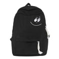 thumbnail image 1 of FUZHIQ Face Embroidered School Backpack for 5th 6th 7th 8th Grade, Retro Style Bookbag with Tassel Zipper, Casual Middle School Bag, Black, 1 of 6