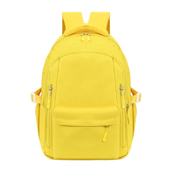 FUZHIQ Solid Color School Backpack for Ages 3rd 4th 5th 6th Grade Multi Side Pockets Breathable Padded Straps Simple Bookbag Elementary Back to School