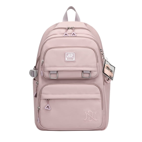 FUZHIQ Solid Color School Backpack with Multi Compartment Design, Durable Daily Bookbag for Ages 12-17, Padded Straps Back to School Daypack, Purple