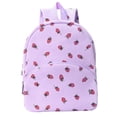 thumbnail image 1 of FUZHIQ Strawberry Print School Backpack for 3rd 4th 5th 6th Grade, Cute Fruit Pattern Bookbag with Front Pocket, Casual Lightweight Elementary School Bag, Purple, 1 of 5