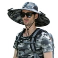 thumbnail image 1 of FUZHIQ Super Wide Brim Solar Fan Hat for Men UV Protection Cooling Sun Hat for Hiking Camping Backpacking Outdoor,One Size, 1 of 4