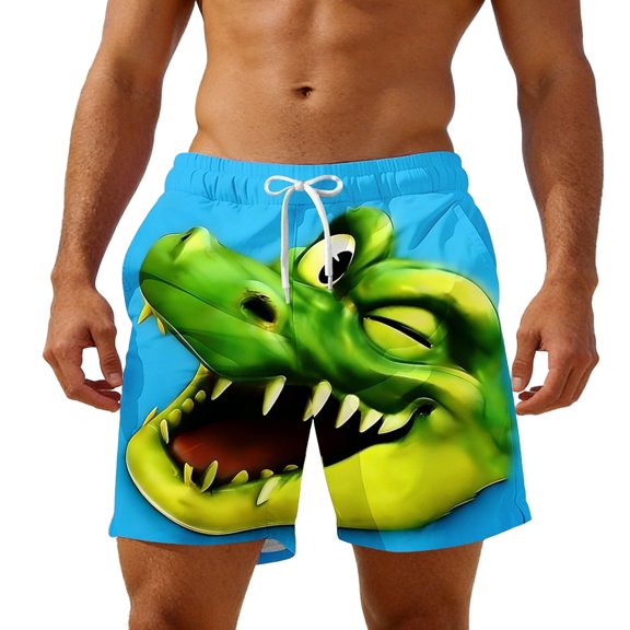 FUZHIQ Swim Shorts Men 3x Casual Retro Funny/novelty Print Quick-Dry Spring Break Swim Trunks with Pockets Stretch Fabric Summer Swimwear,XL