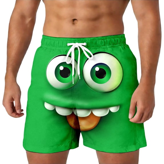 FUZHIQ Swim Shorts Men Casual Retro Tropical Print Quick Dry Beach Swimming Shorts with Pockets Stretch Fabric Swimwear Bathing Suits,XXXXL