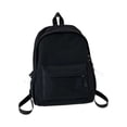 thumbnail image 1 of FUZHIQ Textured Solid Color School Backpack for 3rd 4th 5th 6th Grade, Lightweight Crinkled Fabric Bookbag with Front Pocket, Casual Elementary Middle School Bag, Black, 1 of 5