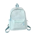 thumbnail image 1 of FUZHIQ Textured Solid Color School Backpack for 3rd 4th 5th 6th Grade, Lightweight Crinkled Fabric Bookbag with Front Pocket, Casual Elementary Middle School Bag, Blue, 1 of 6