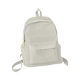 thumbnail image 1 of FUZHIQ Textured Solid Color School Backpack for 3rd 4th 5th 6th Grade, Lightweight Crinkled Fabric Bookbag with Front Pocket, Casual Elementary Middle School Bag, White, 1 of 6