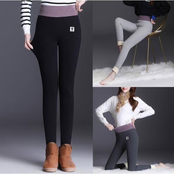 FUZHIQ Thermal Leggings for Women Lined Leggings High Waisted Tummy Control Cozy Warm Yoga Pants Casual Loungewear Tights
