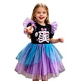 thumbnail image 1 of FUZHIQ Toddler Girls Halloween Tulle Dress Ruffle Sleeve Princess Tutu Dresses Casual Kids Outfits Clothes,18-24 Months, 1 of 8
