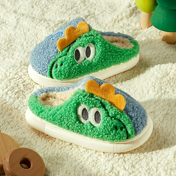 FUZHIQ Toddler House Slippers Size 8 Cartoon Animal Soft Sole Toddler Shoes Warm Non- First for Home Indoor Winter Bedroom Non Baby Girls Boys