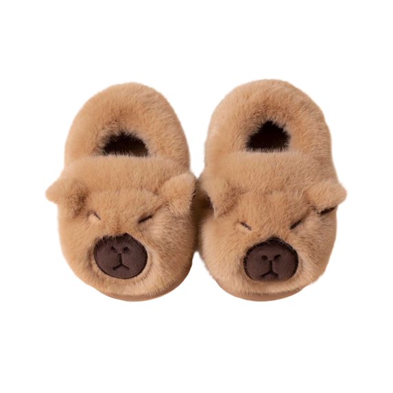 FUZHIQ Toddler Slippers Girl Size 6 Girls Winter Warm Slippers Cozy Indoor Outdoor Soft Lined Booties With Heel Cover for Kids Soft Rabbit Warm Shoes for 4-4.5 Years