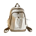 thumbnail image 1 of FUZHIQ Two Tone Drawstring School Backpack for Ages 3rd 4th 5th 6th Grade Lightweight Soft Fabric Daily Campus Daypack, White, 1 of 4