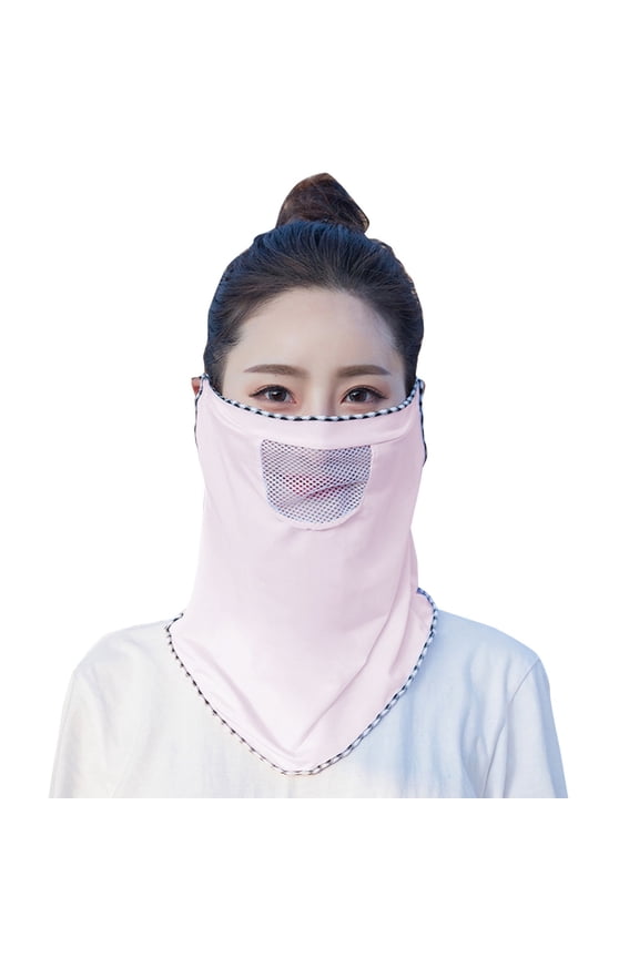 UPF 50+ UV Protection Face Mask for Women Breathable Mesh Mouth Ear Loops Neck Flap Cooling Sun Shield for Daily Commute Driving Outdoor
