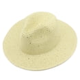 thumbnail image 1 of FUZHIQ Unisex Sequin Glitter Wide Brim Straw Fedora Hat, Breathable Woven Shiny Summer Sun Hat for Men Women Party Vacation Daily Outdoor Wear,One Size, 1 of 6