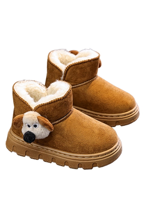 Winter Boots for Girls,Winter Warm Boots for Girls Cozy Lined Ankle Booties With Cute Puppy Doll Design Sole Outdoor Play Footwear,9.5-10 Years
