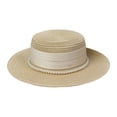 thumbnail image 1 of FUZHIQ Women Flat Top Straw Boater Hat UPF 50+ UV Protection Sun Hat, Breathable Summer Cap for Beach Outdoor Daily Wear,One Size, 1 of 8