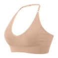 thumbnail image 1 of FUZHIQ Women Ribbed Halter Deep V Wireless Bra Adjustable Neck Strap Stretch Padded Lounge Daily Comfort Bralette, 1 of 6