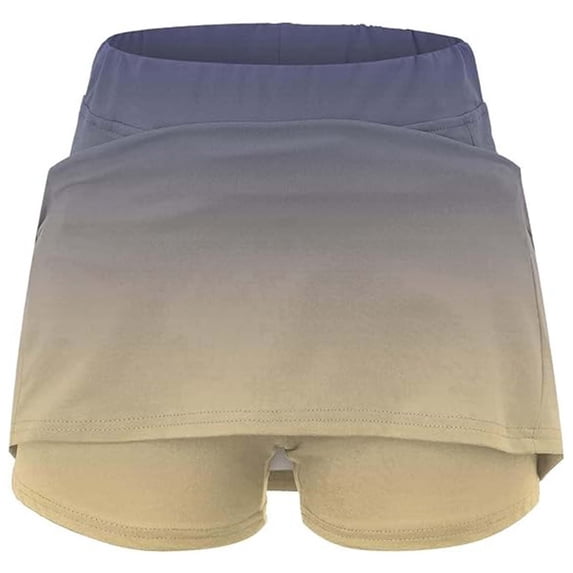 FUZHIQ Women Tennis Skirts with Pockets Activewear Skorts Elastic Waist Knee Length Skorts for Women Relaxed Fit,L