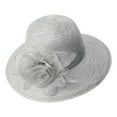 thumbnail image 1 of FUZHIQ Women's Elegant Floral Lace Wide Brim Sun Hat, Foldable UV Protection Beach Hat with Organza Bow, Lightweight Packable Summer Hat for Vacation Wedding Party,One Size, 1 of 4