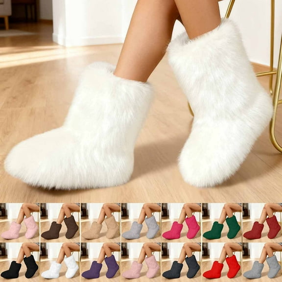 FUZHIQ Women's Boot,Stylish Outdoor Flats | Warm Boots with Rubber Sole and Thermal Lining for Family Coworkers