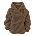 thumbnail image 1 of FUZHIQ Women's Fuzzy Pet Pouch Hoodie Cat Dog Carrier Sweatshirt Round Zipper Opening Kangaroo Pocket Plush Hooded Pullover for Small Pets, 1 of 6